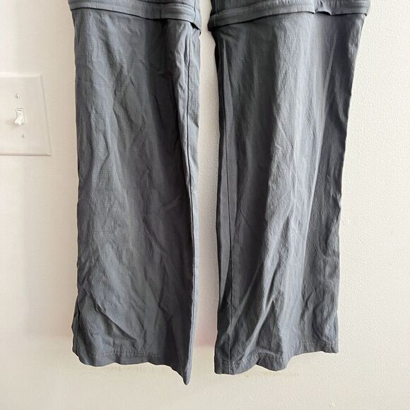 prAna Convertible Pant Women 8 Gray Performance Pockets Roll Up Hiking Camping - Picture 8 of 16